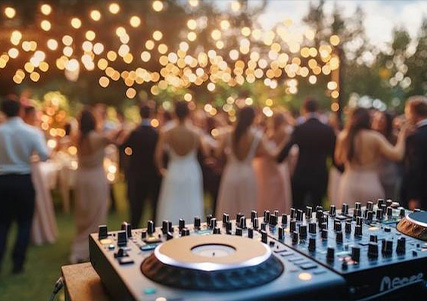 DJ con controladora animando una boda al aire libre