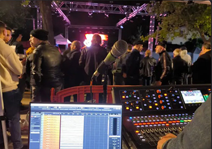 Grabación en directo de un concierto con ordenador y mesa de mezclas digital